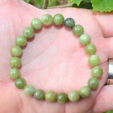 Premium CHARGED Chinese Green Jade Crystal 8mm Stretchy Bracelet  PROTECTION