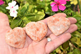[1] MD Sunstone Crystal Puffy Heart / Palm Stone Reiki ZENERGY GEMS