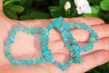 CHARGED Blue Apatite Crystal Chip Bracelet Polished Stretchy ENERGY REIKI