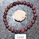Premium CHARGED Garnet Crystal 8mm Bead Bracelet Stretchy ENERGY REIKI