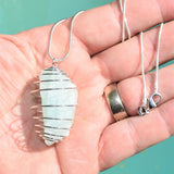 CHARGED Brazilian Amazonite Crystal Perfect Pendant EMPOWERS + 20" Silver Chain