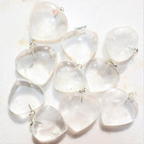 CHARGED Amplifier Clear Quartz Crystal Heart Perfect Pendant + 20" Chain
