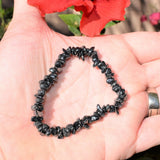 Premium CHARGED Hematite Crystal Chip Stretchy Bracelet REIKI Healing Energy!