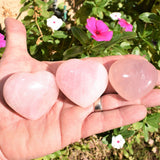 [1] Himalayan Rose Quartz Crystal Puffy Heart / Palm Stone Reiki ZENERGY GEMS