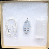 CHARGED Polished Celestite Crystal Perfect Pendant SOOTHING + 20" Silver Chain