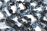 CHARGED Snowflake Obsidian Crystal Bracelet Tumble Polished Stretchy REIKI WOW!