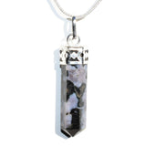 CHARGED Faceted Mystic Indigo Gabbro Crystal Perfect Pendant + 20" Chain