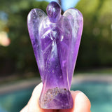 CHARGED 2" Himalayan Amethyst Crystal Hand-Carved Angel Peaceful Energy!