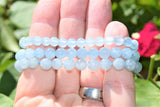 Premium CHARGED Aquamarine Crystal 8mm Bead Bracelet Stretchy ENERGY REIKI