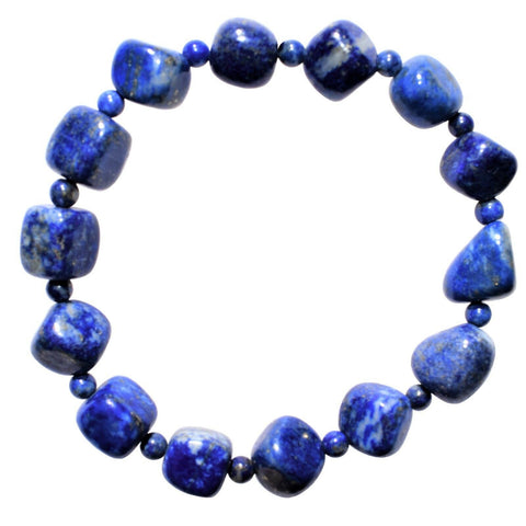 Premium CHARGED Natural Lapis Lazuli Crystal Custom 2-Bead Bracelet Stretchy