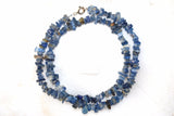 CHARGED Blue Kyanite Crystal Chip 36" Necklace Polished ENERGY REIKI