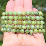 Premium CHARGED Chinese Green Jade Crystal 8mm Stretchy Bracelet  PROTECTION