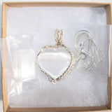 REIKI CHARGED Moroccan Selenite Hand-Carved Heart Perfect Pendant + 20" Chain