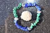 CHARGED Lapis Lazuli & Malachite Crystal Bracelet w / Quartz REIKI Energy!