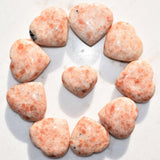 [1] MD Sunstone Crystal Puffy Heart / Palm Stone Reiki ZENERGY GEMS