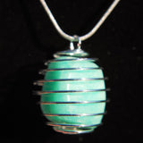 CHARGED Amazonite Crystal Perfect Pendant EMPOWERING COURAGE + 20" Silver Chain