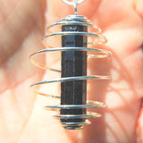 Naturally Faceted Black Tourmaline Crystal Perfect Pendant + 20" Silver Chain