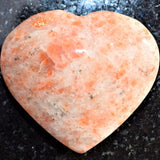 [1] MD Sunstone Crystal Puffy Heart / Palm Stone Reiki ZENERGY GEMS