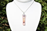 CHARGED 7 Chakra Himalayan Rose Quartz Crystal Perfect Pendant + 20" Chain WOW!