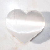 LG 3" SELENITE POCKET PUFFY HEART Carving Healing Crystal Reiki [3/4 lbs]