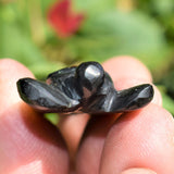CHARGED 2" Black Tourmaline Crystal Hand-Carved Angel Peaceful Energy!