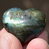 [3] CHARGED Premium Flashy Sprectrolite Hearts Palm / Worry Stones Madagascar