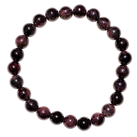 Premium CHARGED Garnet Crystal 8mm Bead Bracelet Stretchy ENERGY REIKI