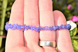 Premium CHARGED Tanzanite Crystal Chip Bracelet Sterling Clasp ~40 Carats