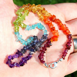 CHARGED 7 Chakra Premium Crystal Chip 18" Necklace Healing Energy REIKI WOW!!!