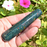 Charged 4" Bloodstone Crystal Massage Wand Hand-carved Healing Energy ~85g