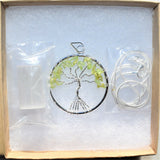 CHARGED Peridot Tree of Life Perfect Pendant REIKI 20" Silver Chain
