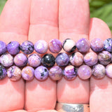 Premium CHARGED Charoite Crystal 8mm Bead Bracelet Stretchy ENERGY REIKI