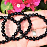 CHARGED Goldsheen Rainbow Obsidian Crystal 8mm Bead Bracelet Stretchy ENERGY