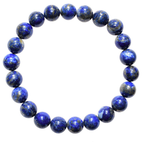 Premium CHARGED Natural Lapis Lazuli Crystal 8mm Bead Bracelet Stretchy