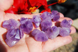 5 CUTE Tibetan Elestial Amethyst Crystal Clusters Reiki [USA] 250cts WOW!!!