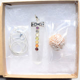 CHARGED 7 Chakra Selenite Crystal Perfect Pendant + 20" Chain WOW!