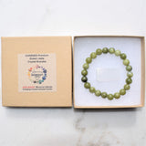 Premium CHARGED Chinese Green Jade Crystal 8mm Stretchy Bracelet  PROTECTION