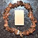 Premium CHARGED Smokey Quartz Crystal Chip Stretchy Bracelet REIKI Energy