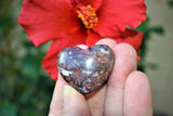 [1] MD Red Brecciated Jasper Crystal Puffy Heart Palm Stone Reiki ZENERGY GEMS