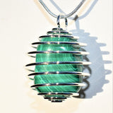 CHARGED Malachite Crystal Perfect Pendant 20" Silver Chain REIKI Healing