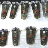 CHARGED 7 Chakra Labradorite Crystal Perfect Pendant + 20" Chain