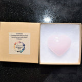 Charged Fluorescent Pink Mangano Calcite Crystal Puffy Heart / Palm Stone