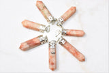 Faceted Himalayan Sunstone Crystal Point Pendant + 20" Silver Chain REIKI
