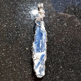 CHARGED REIKI Wrapped Brazilian Blue Kyanite Perfect Pendant + 20" Chain