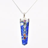 CHARGED 7 Chakra Lapis Lazuli Crystal Perfect Pendant + 20" Chain WOW!