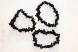CHARGED Black Tourmaline Crystal Chip Bracelet Polished Stretchy ENERGY REIKI