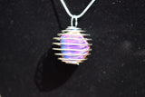 CHARGED Platinum Silver Rainbow Magnetic Hematite Pendant + 20" Silver Chain