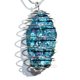 Perfect Pendant Baby Peacock Ore Crystal Energy Pendant 20" Silver Chain
