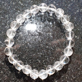 Premium CHARGED Amplifier (Clear) Quartz Crystal 8mm Bead Bracelet Stretchy