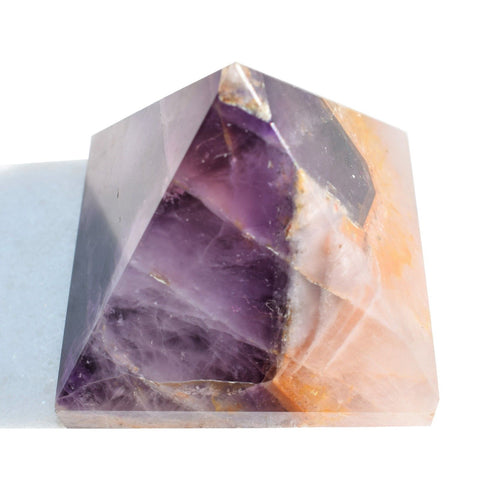[1] Himalayan Amethyst Crystal Hand-Carved Pyramid Reiki ZENERGY GEMS